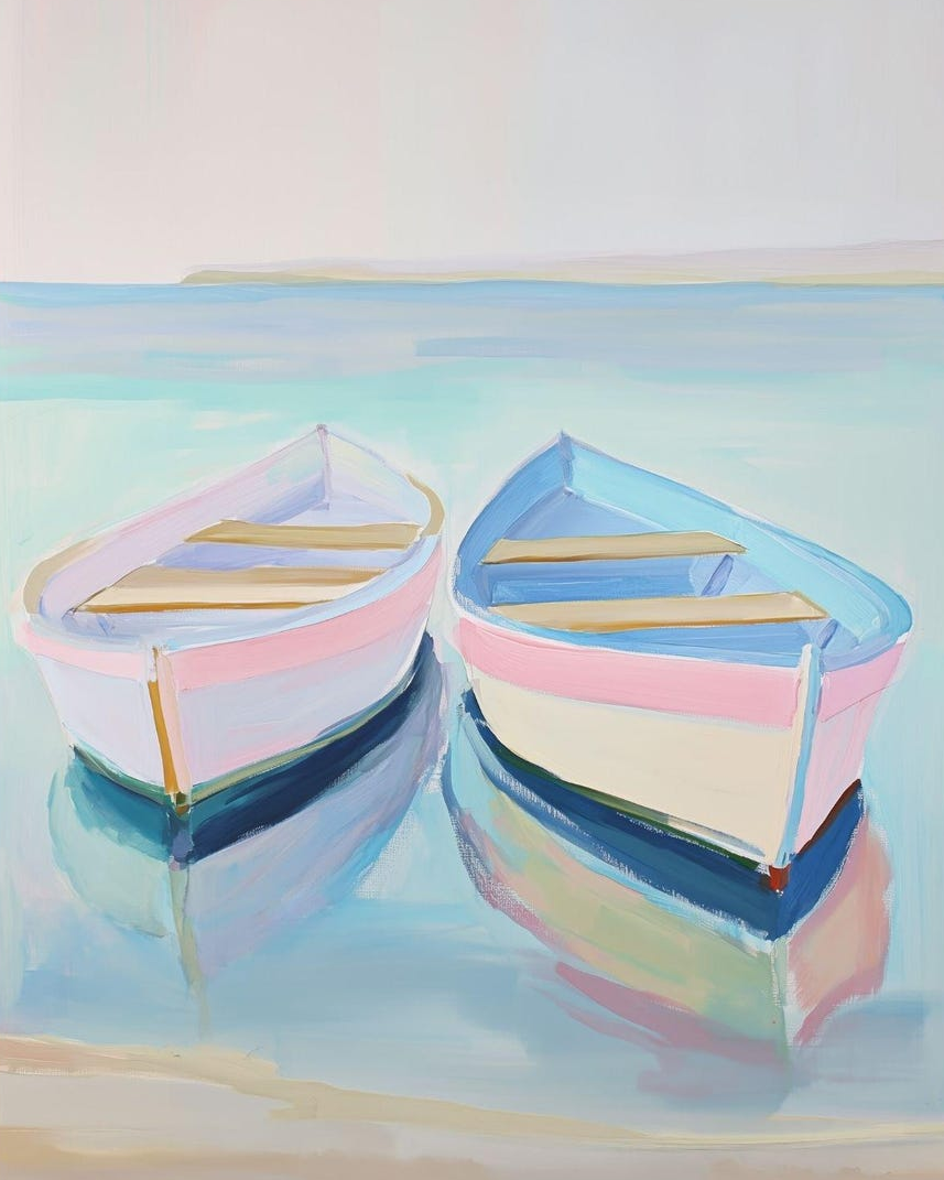 Pastel rowboats