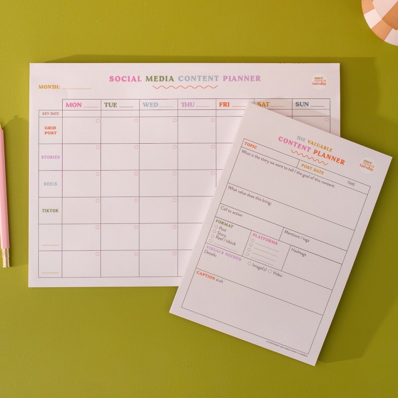 Good Tuesday eco social media planning kit is not just ideal to keep track of any social media posts you are planning to promote your blog or website. But it's also printed on recycled paper, beautifully